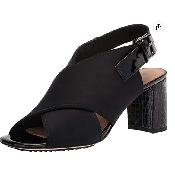 NWOB Donald Pliner Pyper Slingback Croco Printed Heel Dress Sandals - Size 6.5 - Picture 4 of 12